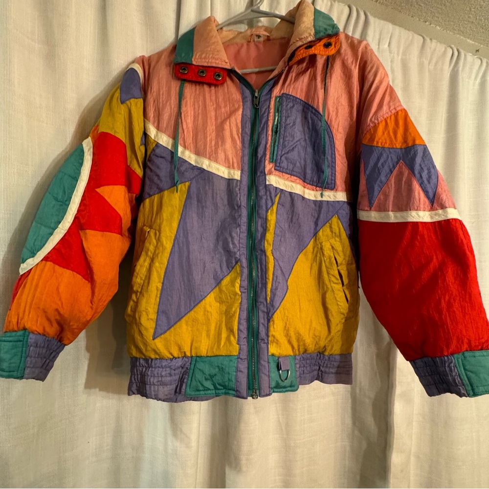 Vintage 1980s colorful ski jacket